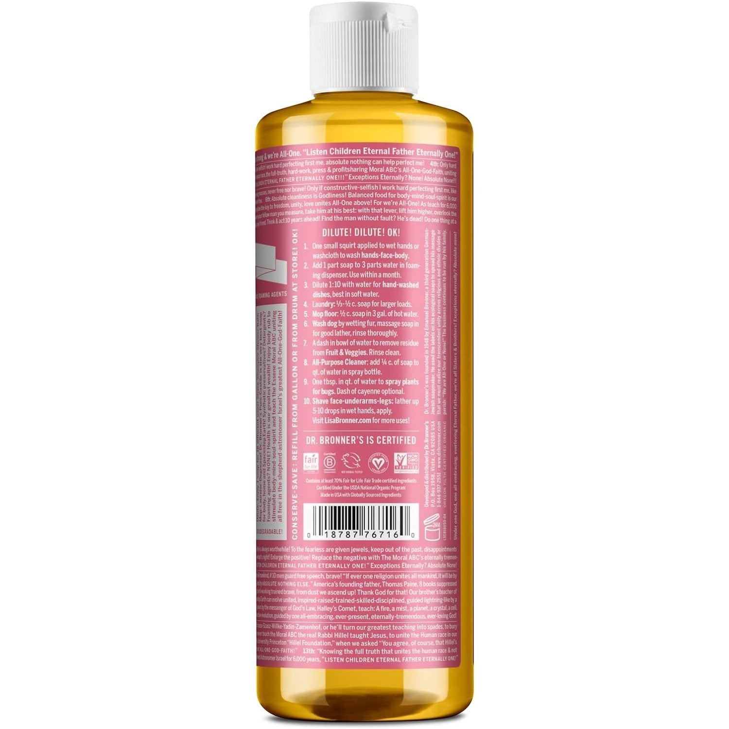 Dr. Bronner's Pure-Castile Soap Liquid (Hemp 18-in-1) Cherry Blossom 473ml - Cutprice Online