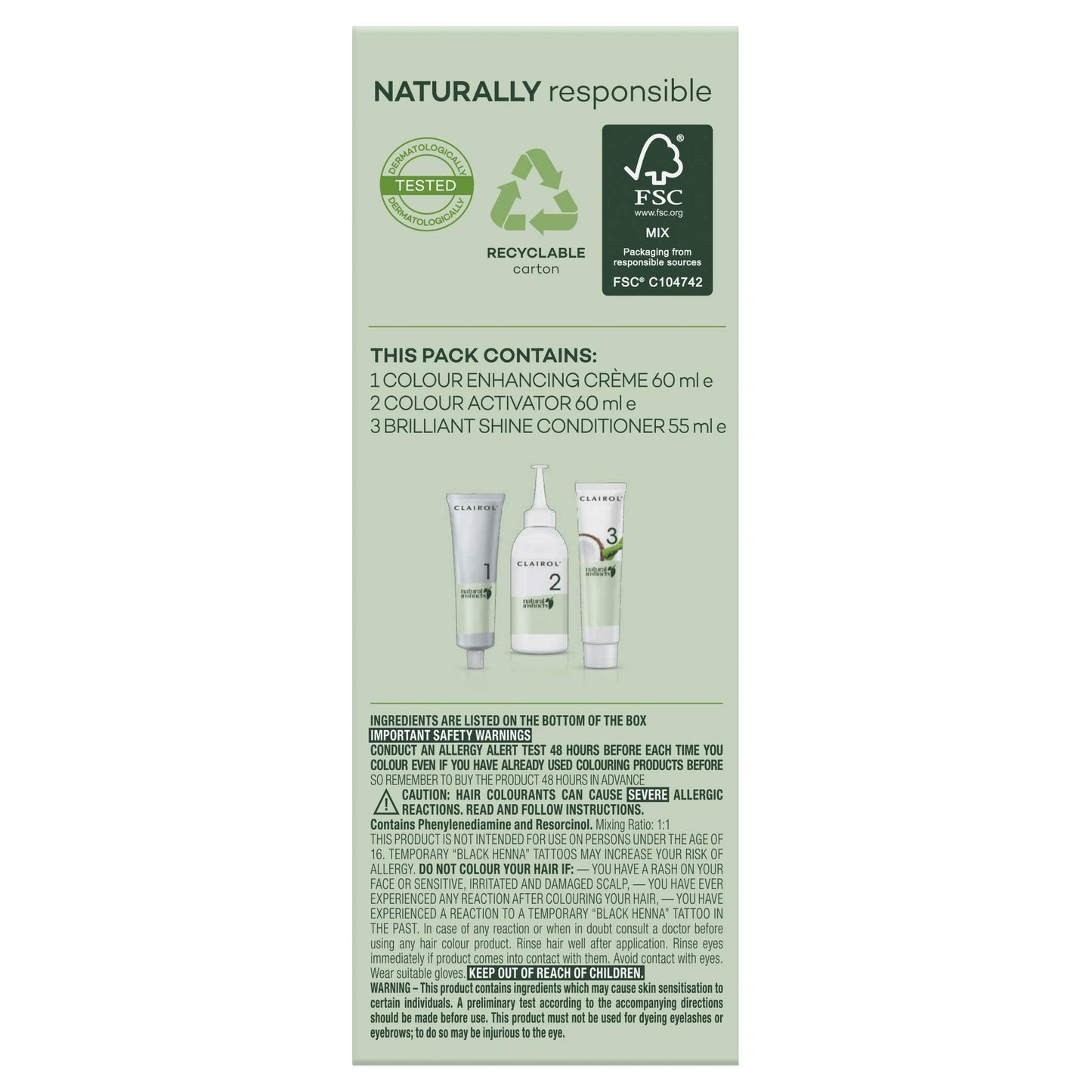 Clairol Natural Instincts Semi-Permanent Hair Color, 5w Medium Warm Brown - Cutprice Online