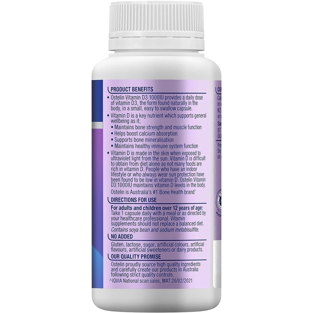 OSTELIN Vitamin D3 1000IU 250 Capsules - Cutprice Online