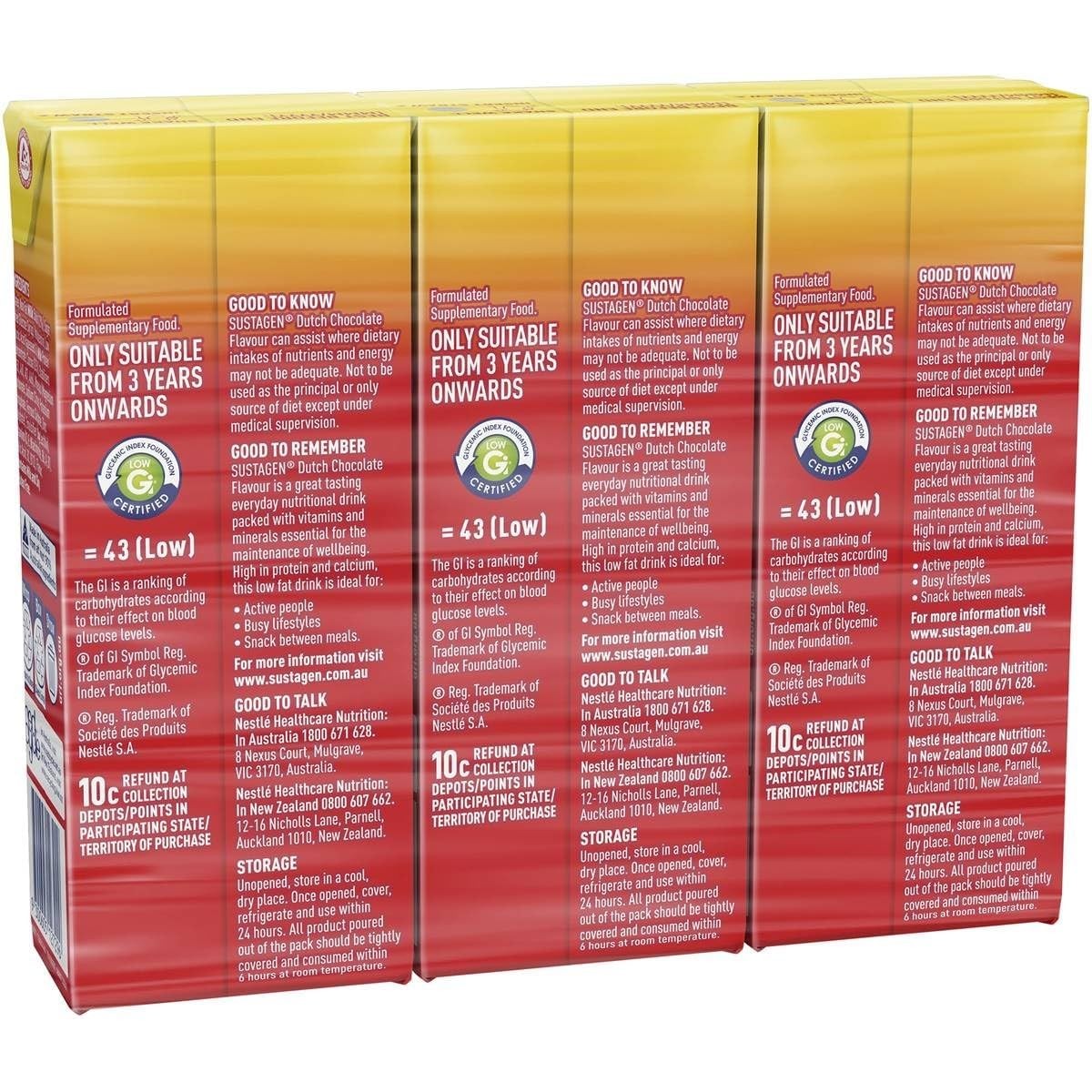 Sustagen Rtd Dutch Choc 250ml 3pk