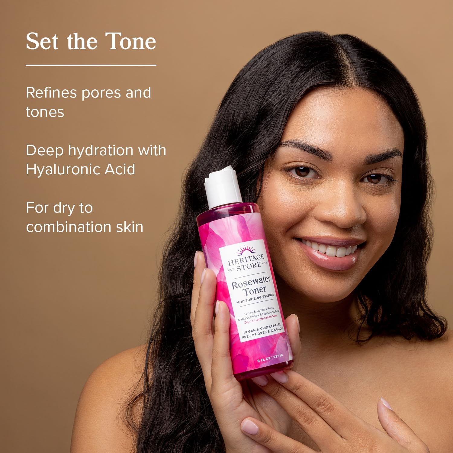 HERITAGE STORE Rosewater Toner Dry to Combination Skin 237ml - Cutprice Online
