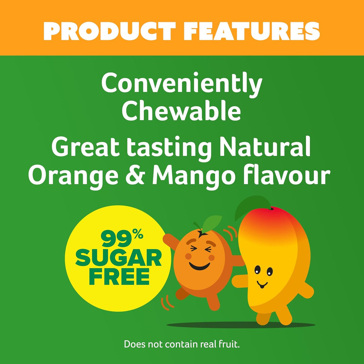 Cenovis Kids Chewable Triple Action Vit C, D & Zinc Orange & Mango Flavour 60 Tablets