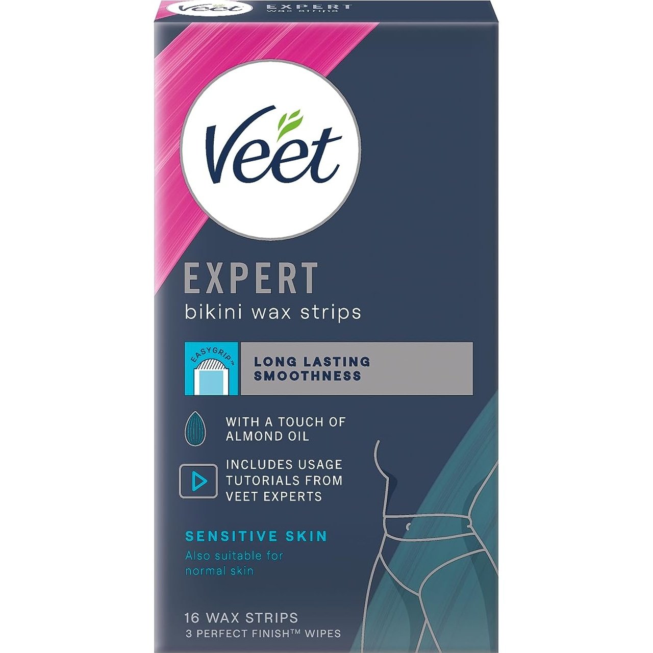 Veet Expert Cold Bikini & Armpits Wax Strips 16 Pack