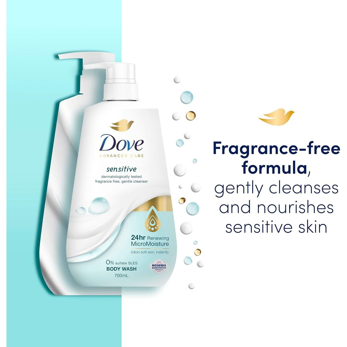Dove Advanced Care Sensitive Body Wash 700ml