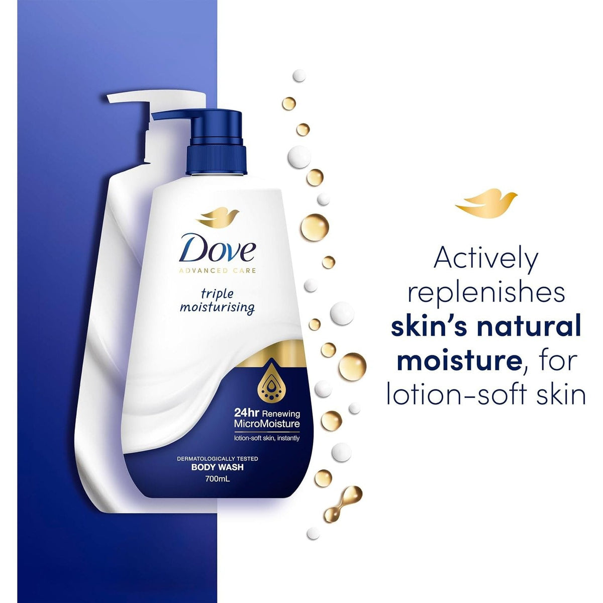 Dove Advanced Care Body Wash Triple Moisturising 700ml