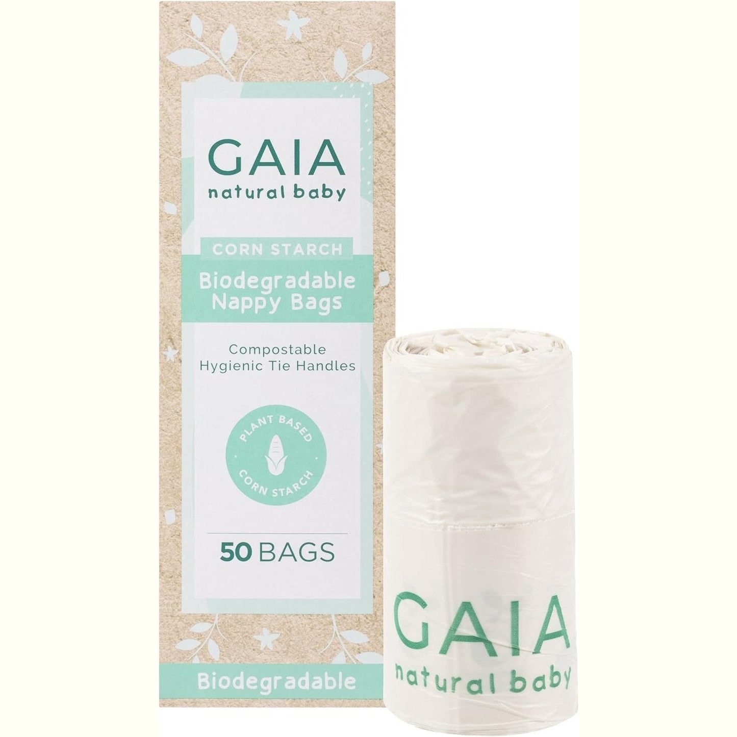 GAIA Natural Baby Biodegradable Nappy Bags 50pk