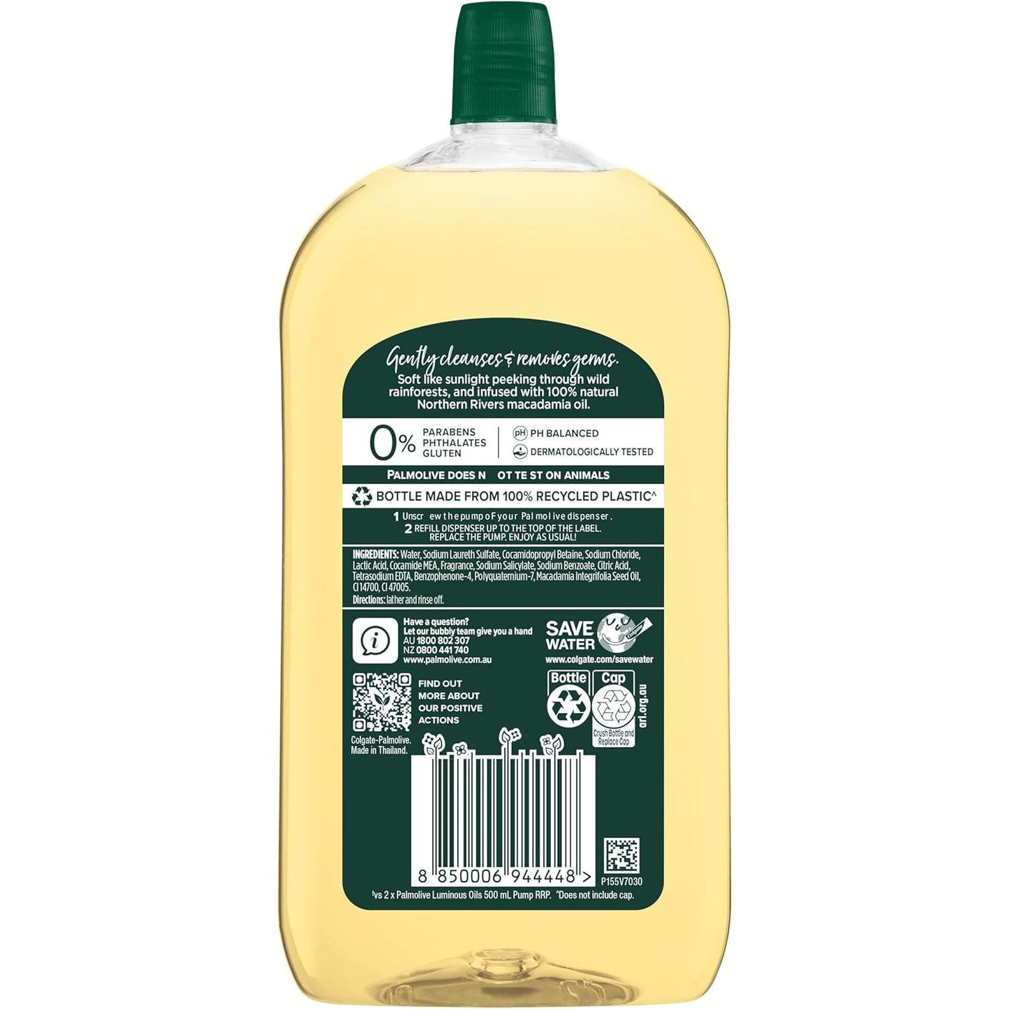Palmolive Luminous Oils Hand Wash Refill Mandarin & Rosemary Oil 1L
