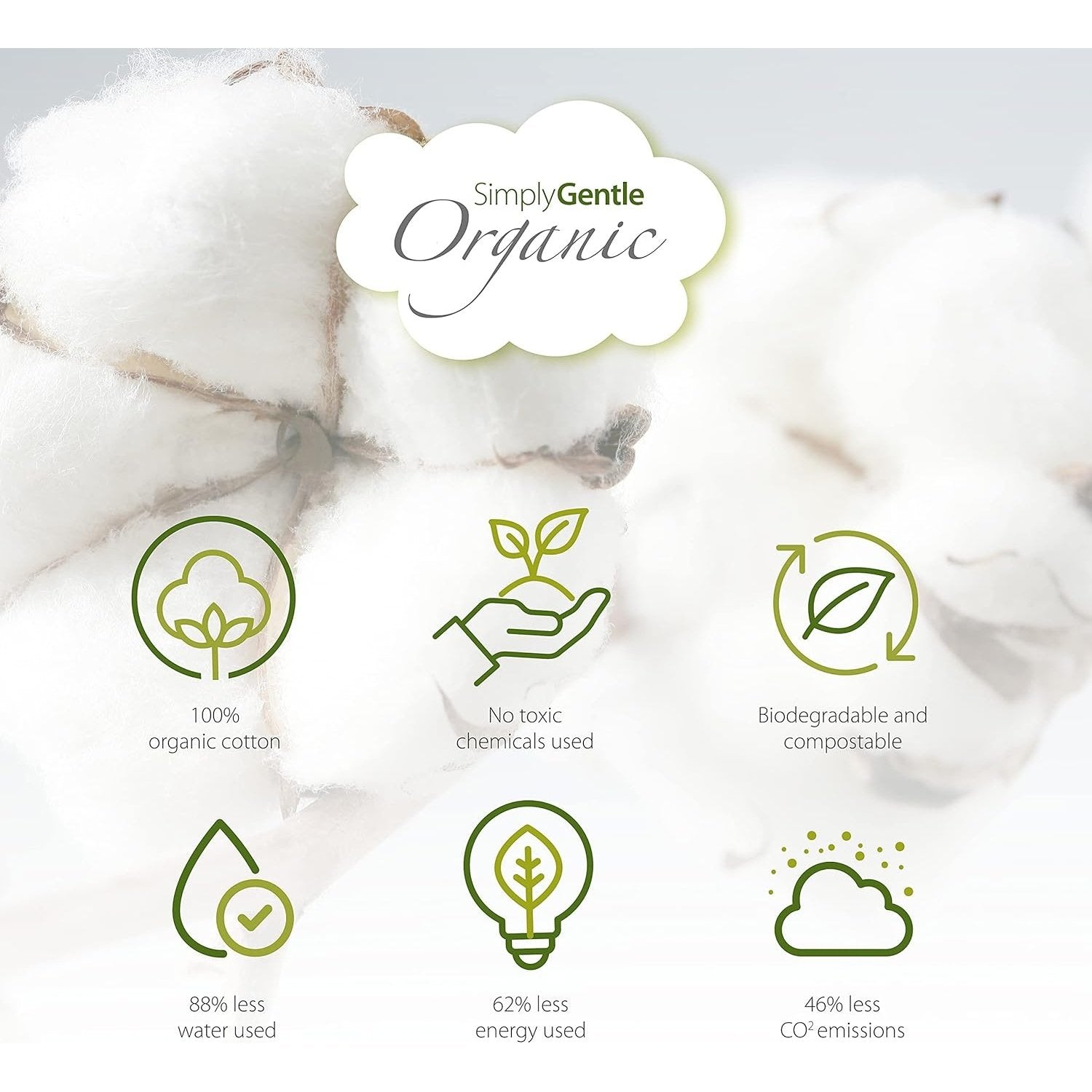 SIMPLY GENTLE ORGANIC Cotton Balls 100pk - Cutprice Online