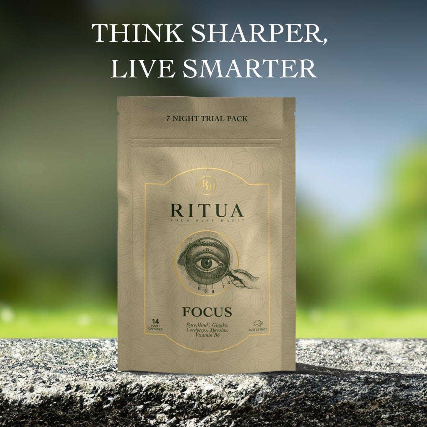 Ritua Focus 7 Day Bacomind Ginko Cordyceps Tyrosine B6 14 Caps - Cutprice Online