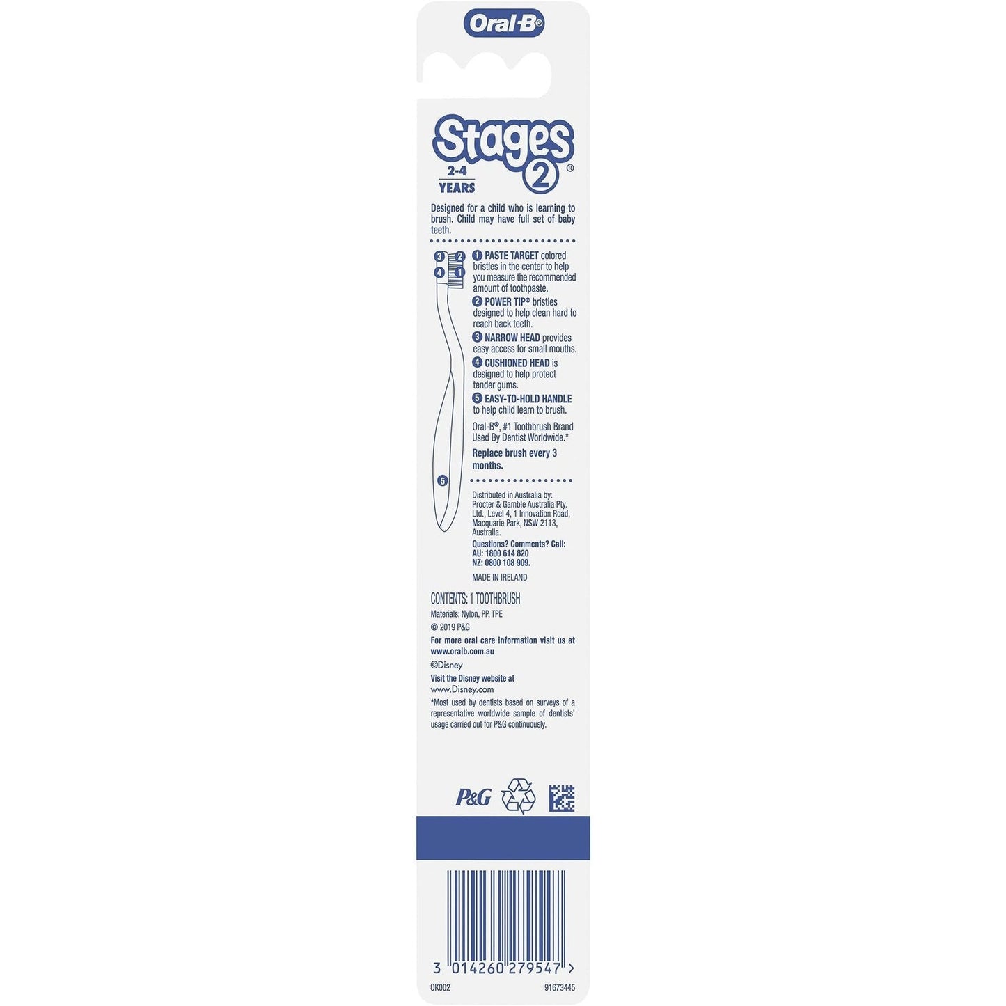 Oral B Kids Stages 2 Mickey Mouse 2-4 Years Toothbrush - Cutprice Online
