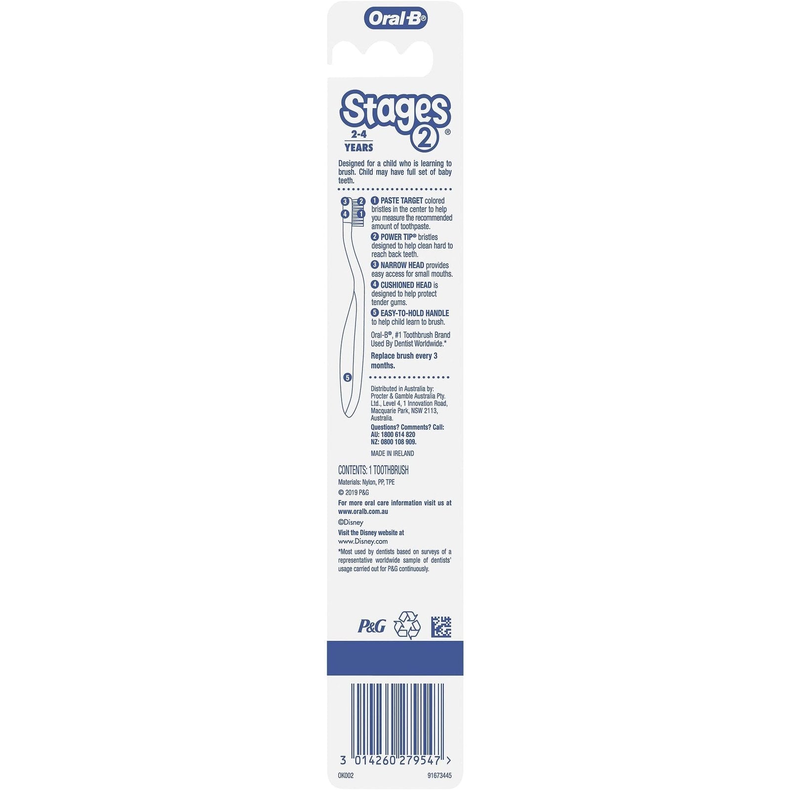 Oral B Kids Stages 2 Mickey Mouse 2-4 Years Toothbrush - Cutprice Online