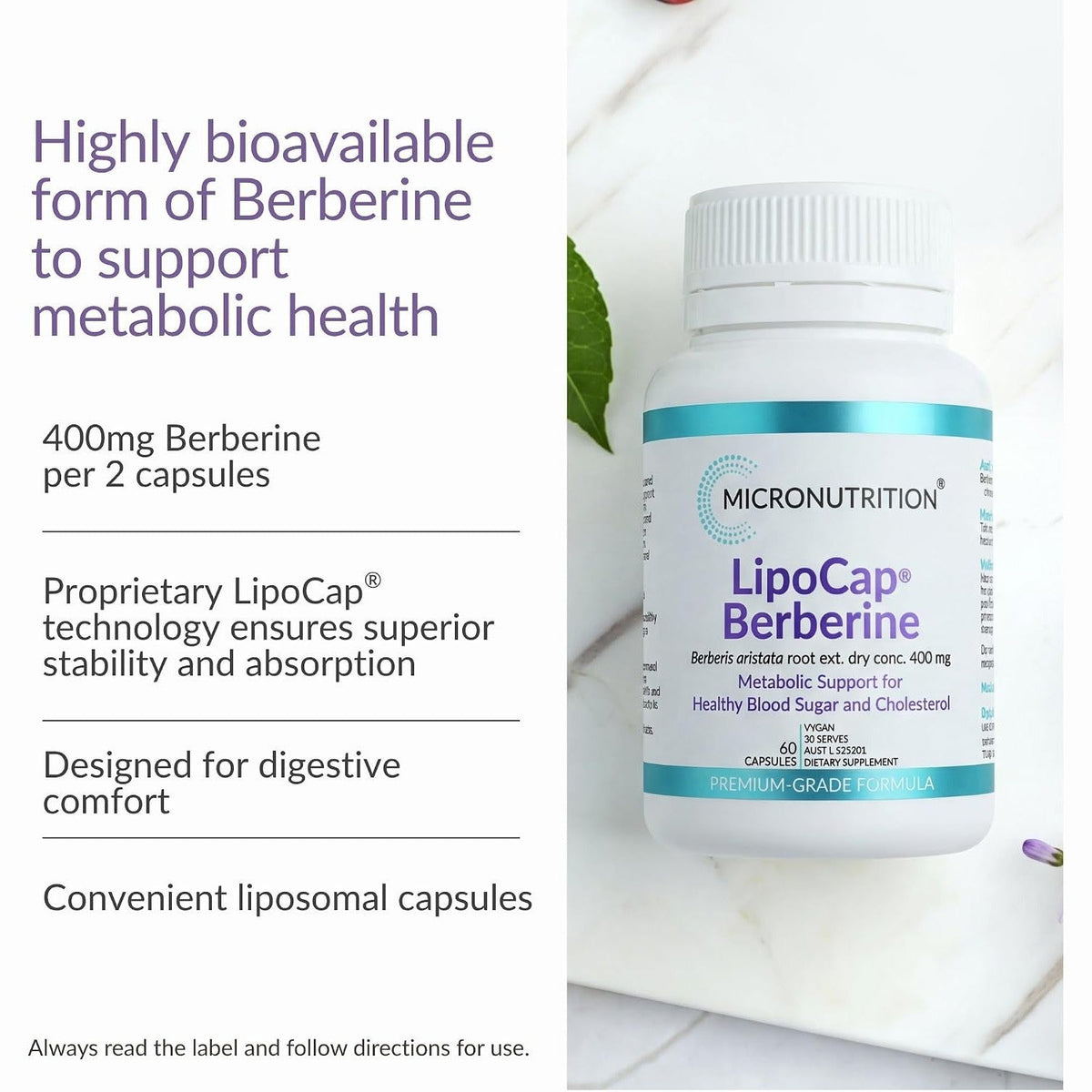 Micronutrition Lipocap Berberine 400mg 60VC