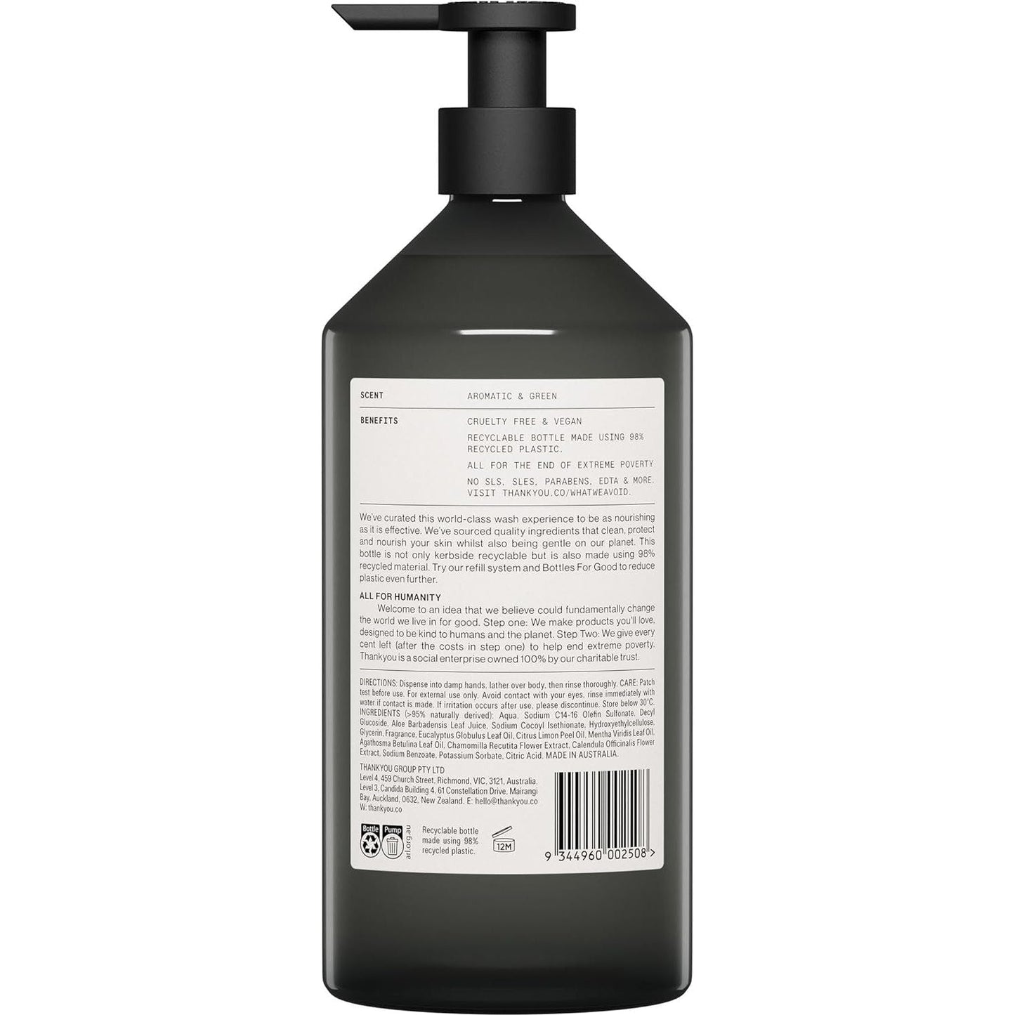Thankyou Body Wash Botanical Mint & Spring Flowers 1L