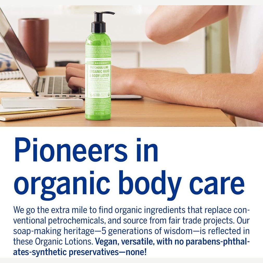 Dr. Bronner's Organic Hand & Body Lotion Patchouli Lime 237ml DR. BRONNER'S