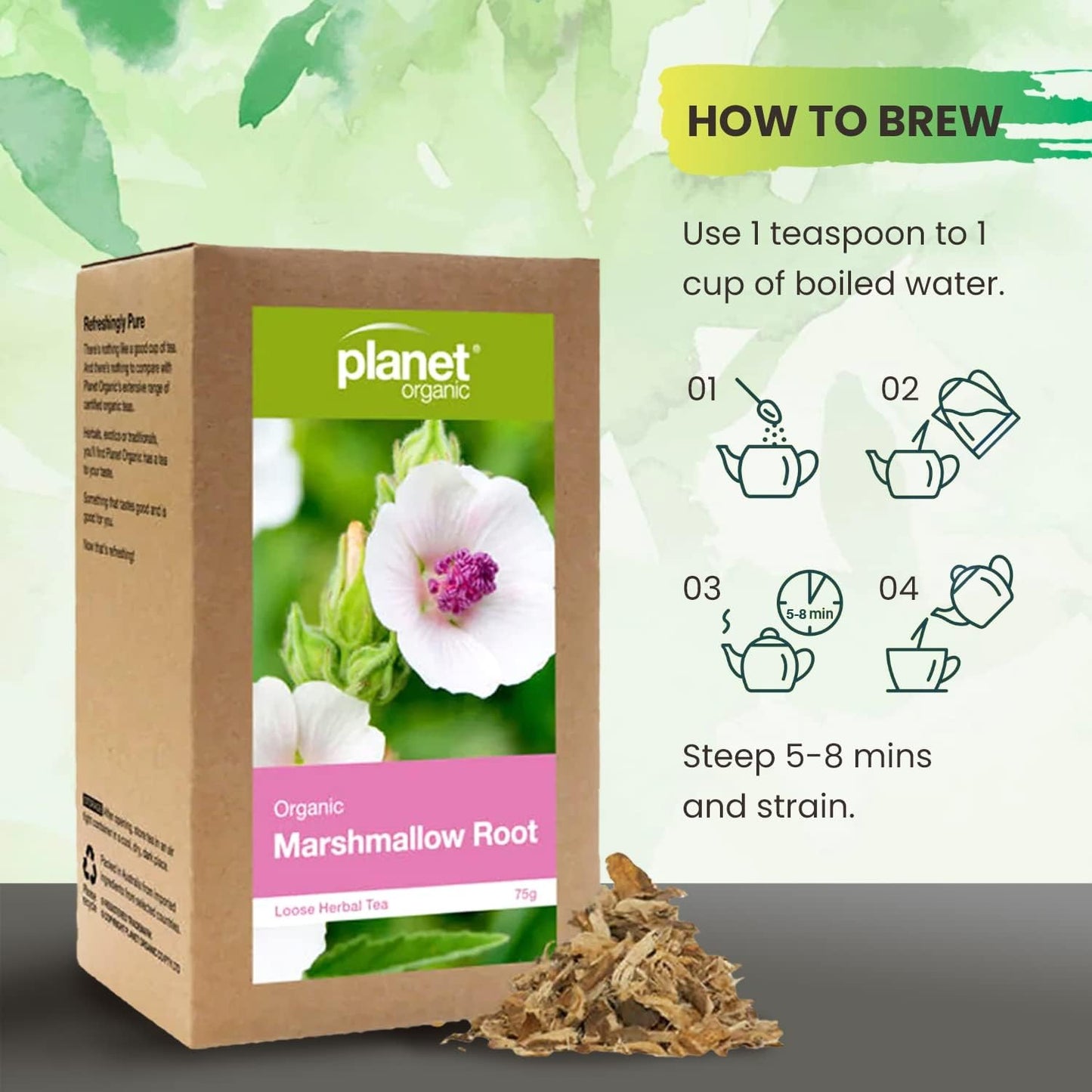 Planet Organic Organic Marshmallow Root Loose Leaf Tea 75g - Cutprice Online