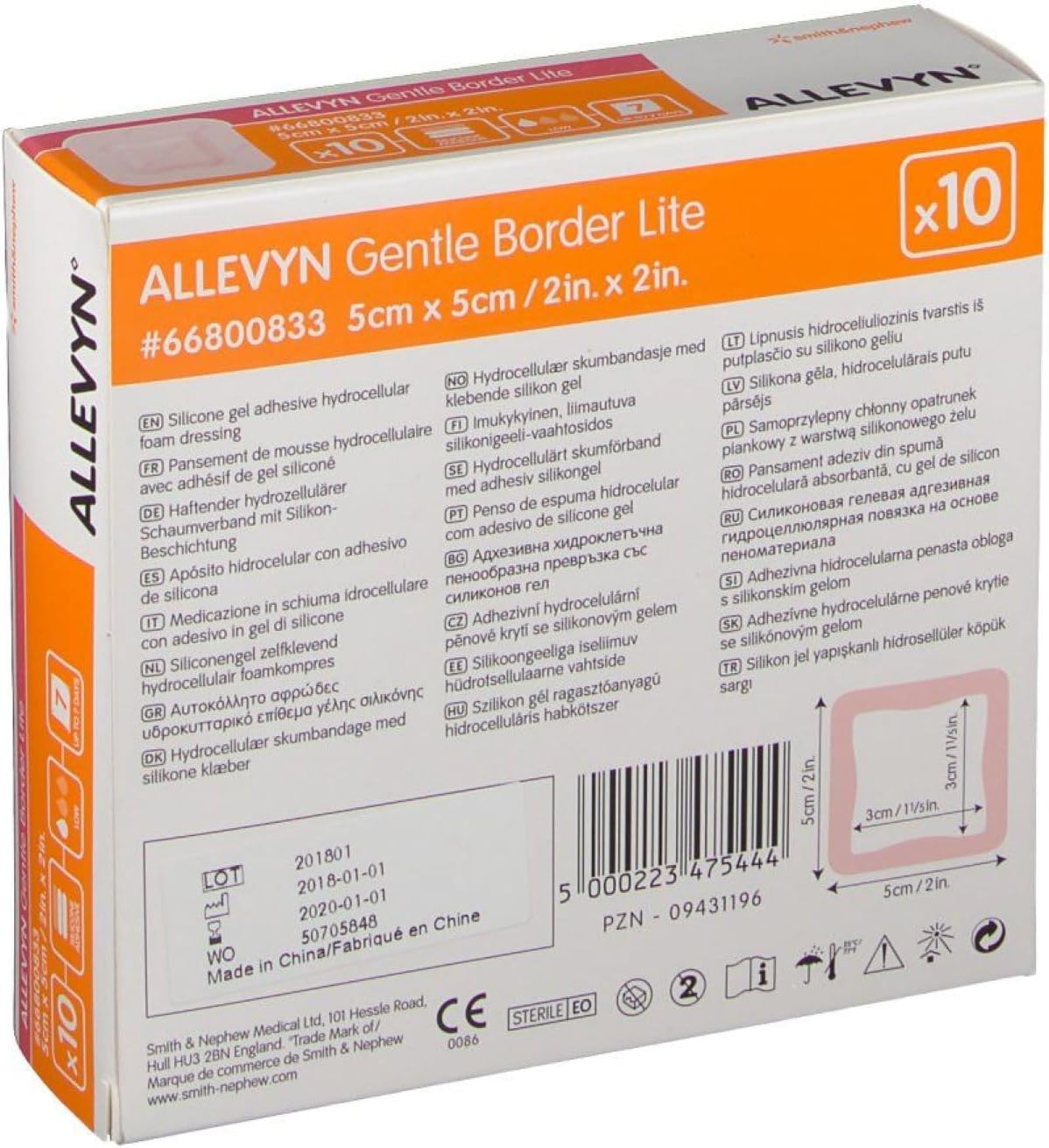 Allevyn Gntl Bord Lite 5cmx5cm(Pack of 10)