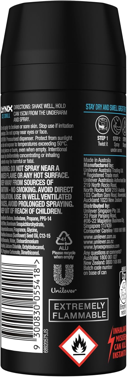 Lynx a/p Deo Aerosl 165ml Ice Chill