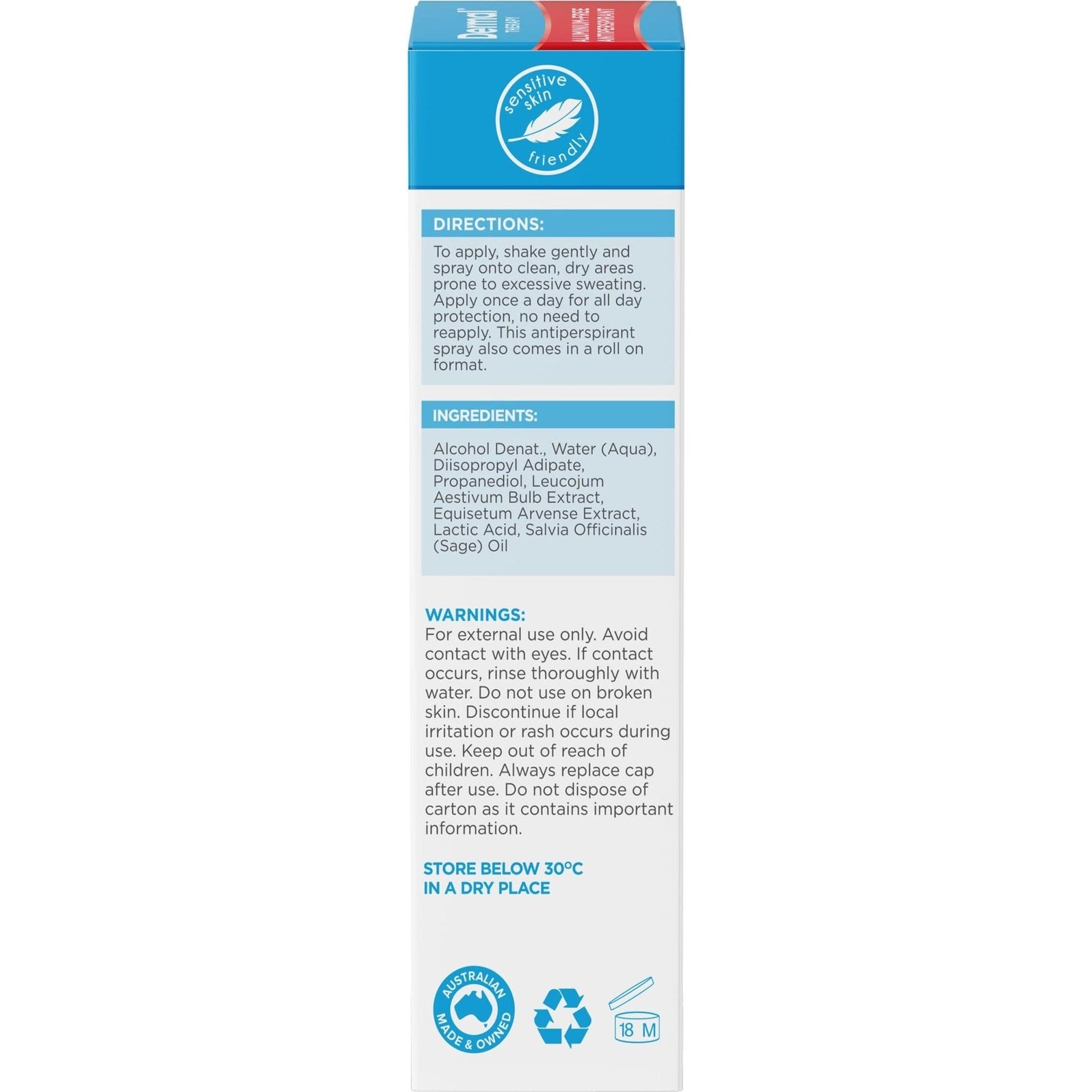 Dermal Therapy Sweat Control Spray 60ml - Cutprice Online