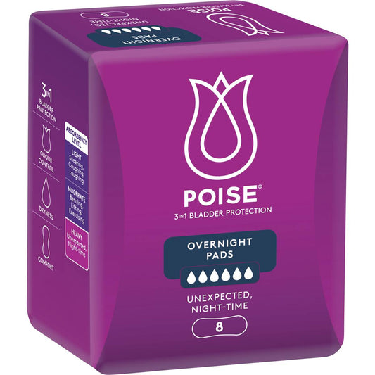POISE OVERNIGHT PAD 8 PK - Cutprice Online