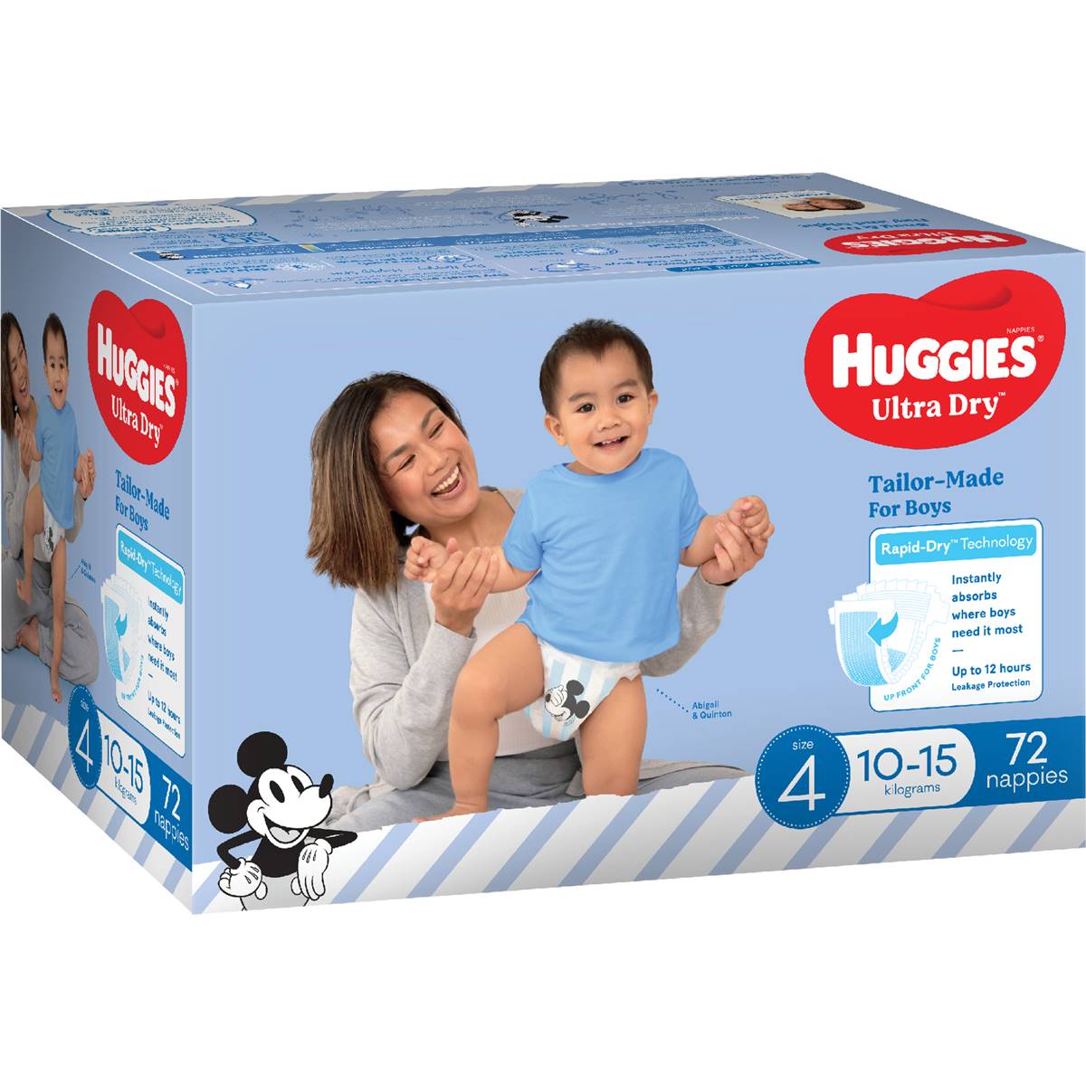 Huggies Ultra Dry Nappies Boys Size 4 (10-15kg) 72 Pack - Cutprice Online