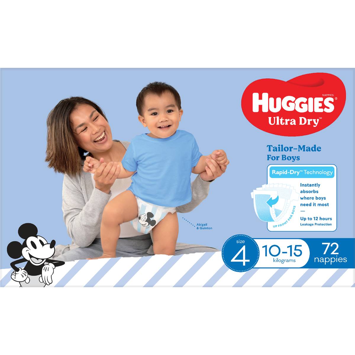Huggies Ultra Dry Nappies Boys Size 4 (10-15kg) 72 Pack - Cutprice Online