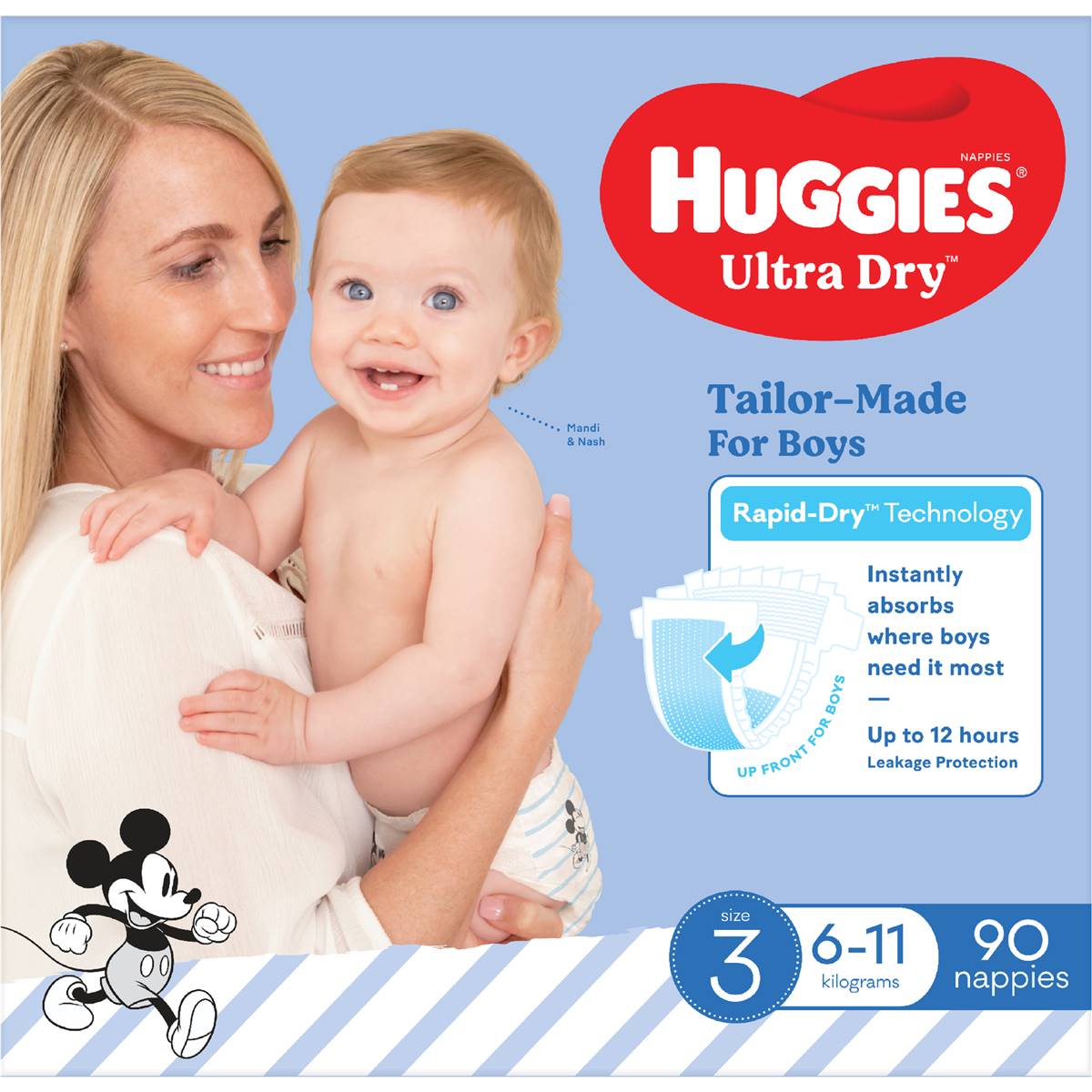 Huggies Ultra Dry Nappies Boys Size 3 (6-11kg) 90 Pack - Cutprice Online