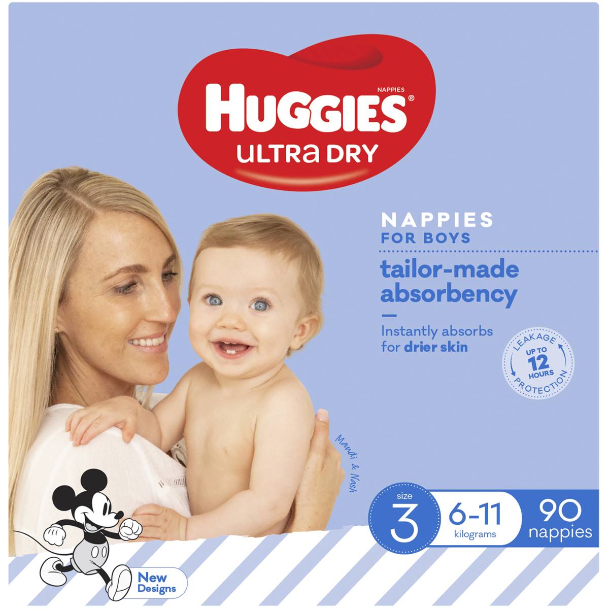 Huggies Ultra Dry Nappies Boys Size 3 (6-11kg) 90 Pack - Cutprice Online