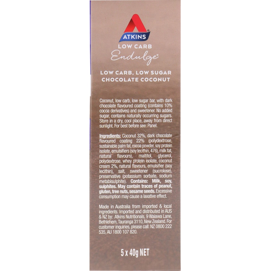 Atkins Endulge Caramelised White Chocolate Low Carb Bar 5 Pack - Cutprice Online