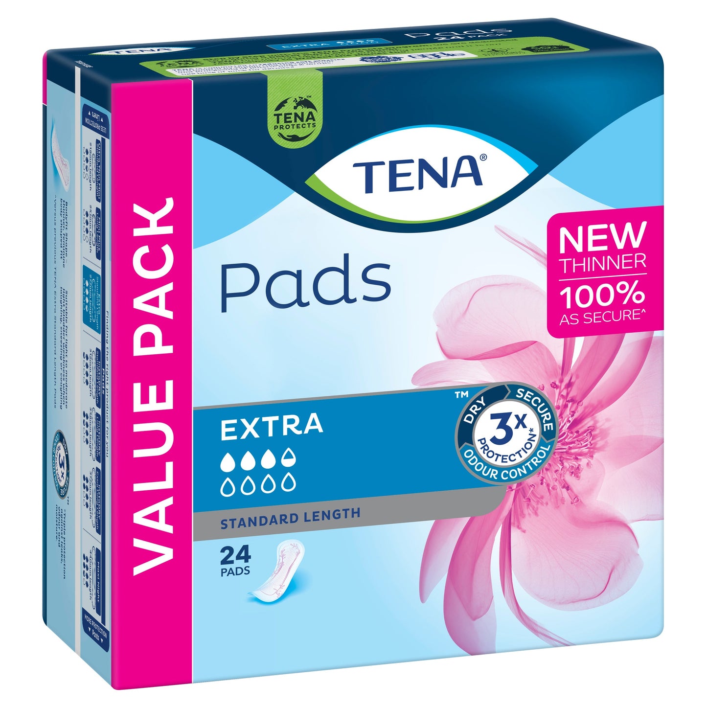TENA PAD EXTRA STANDARD LENGTH 24PK (Pack of 3) - Cutprice Online