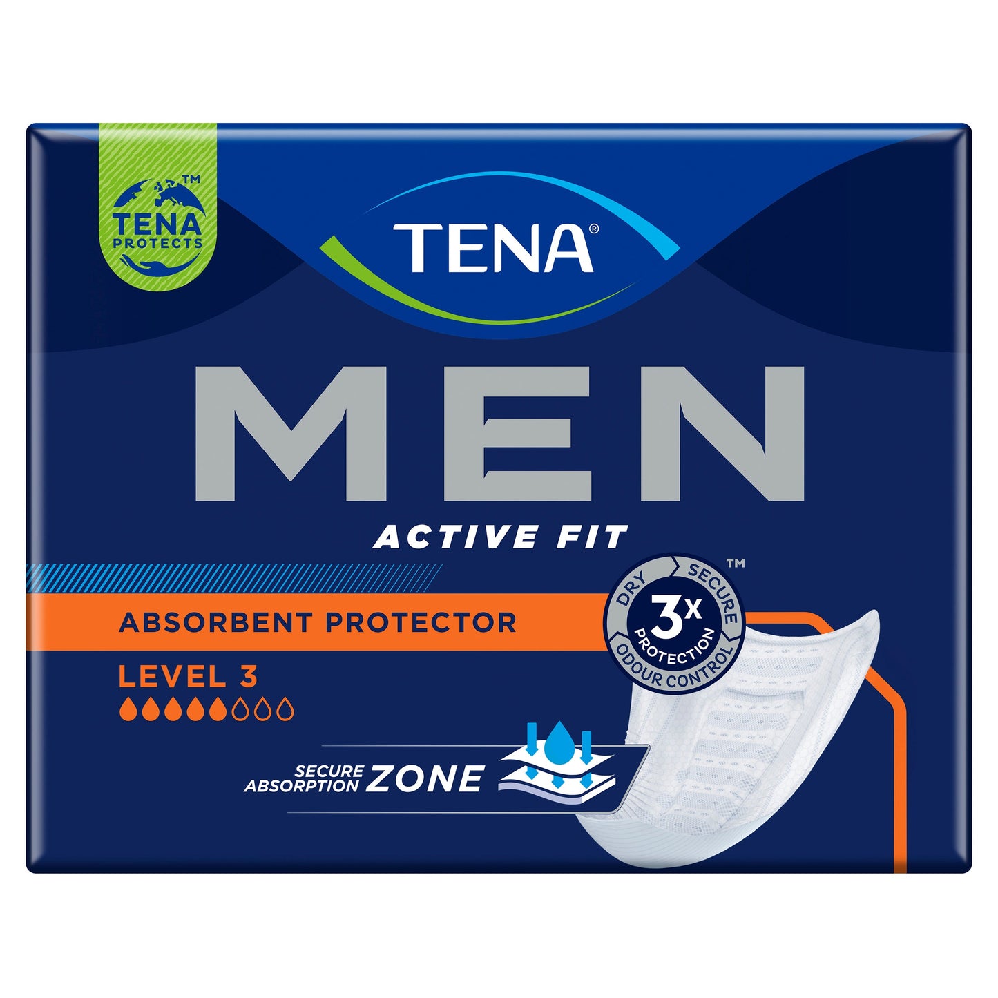 TENA Men Active Fit Absorbent Protector Level 3 Super 8 Pack - Cutprice Online
