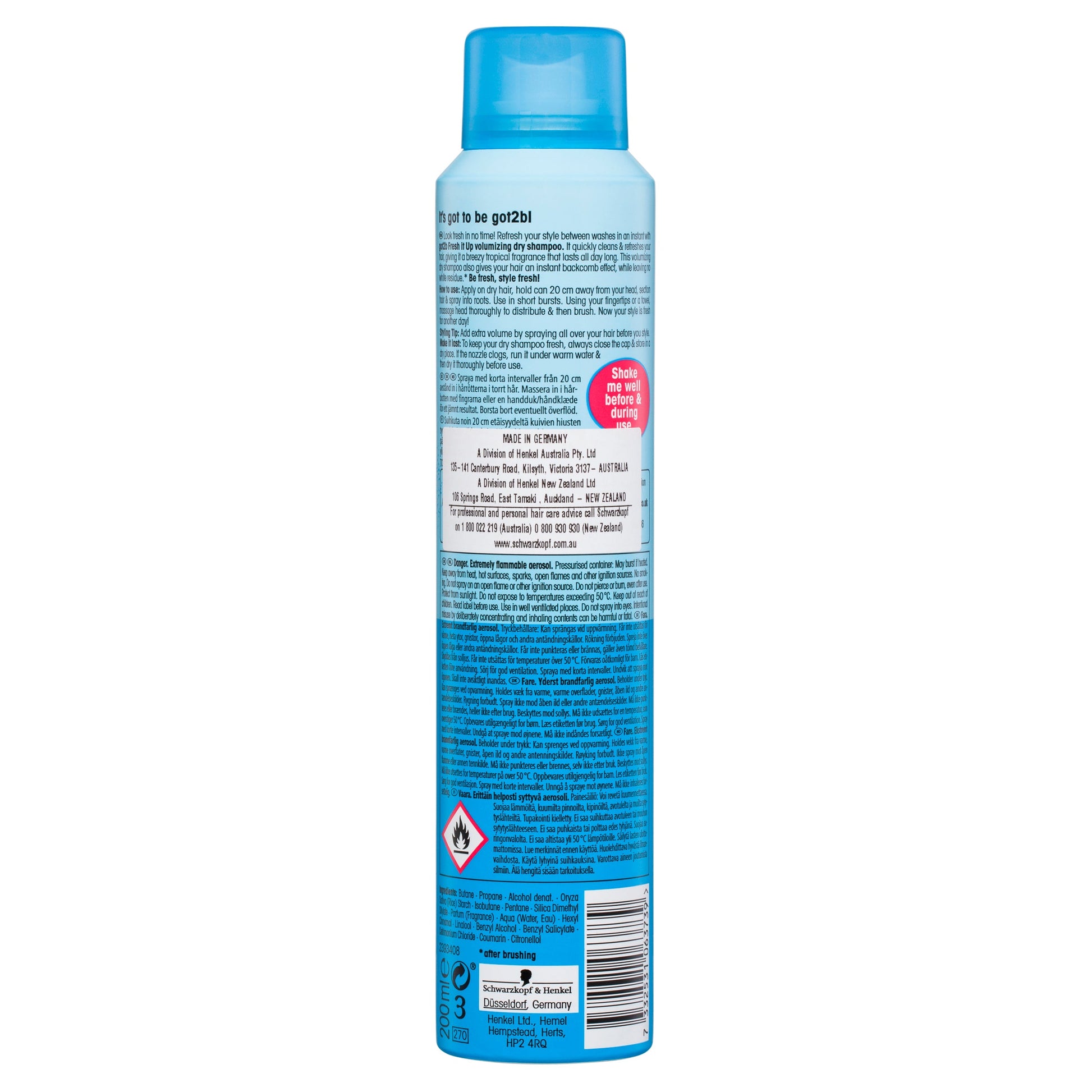 Schwarzkopf Got2b Fresh It Up Volume Dry Shampoo 200ml - Cutprice Online
