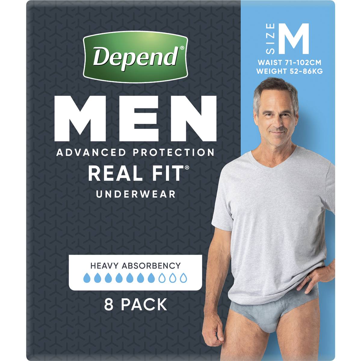 Depend Real Fit For Men Underwear Medium 8 - Cutprice Online