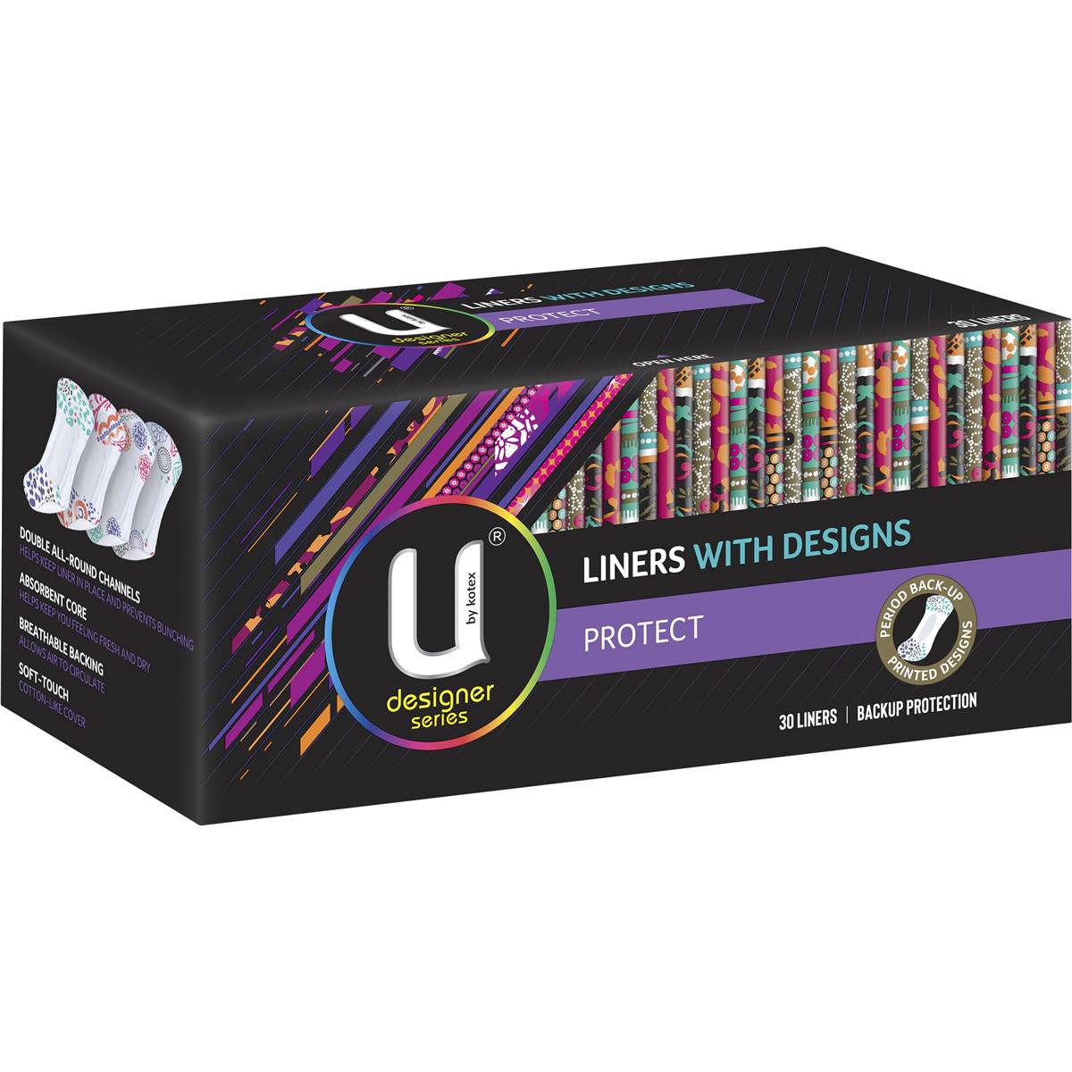U By Kotex Designer Series Liners Protect Liners 30 Pack - Cutprice Online
