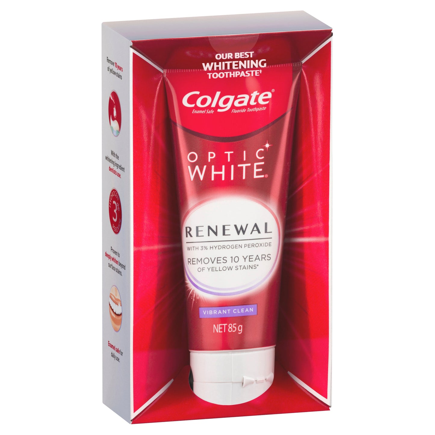 Colgate Optic White Renewal Vibrant Clean teeth Whitening Toothpaste 85g - Cutprice Online