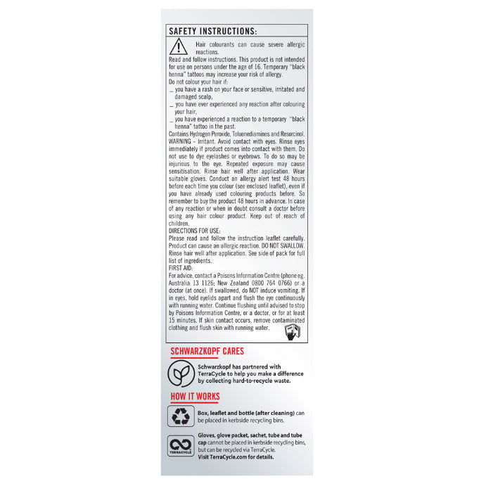Schwarzkopf Live Colour Permanent 1.0 Black 1 Pack