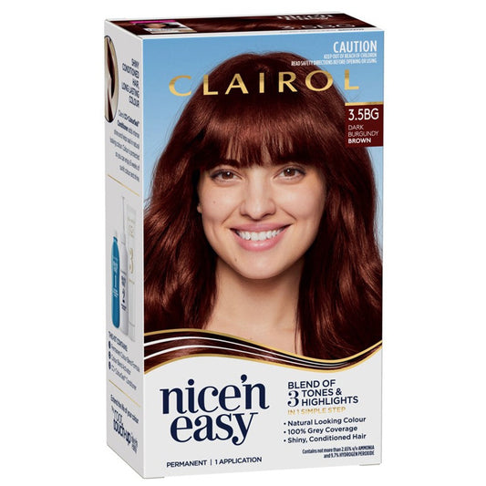 CLAIROL Nice 'N Easy 3.5BG Natural Dark Burgundy Brown Permanent Hair Color - Cutprice Online