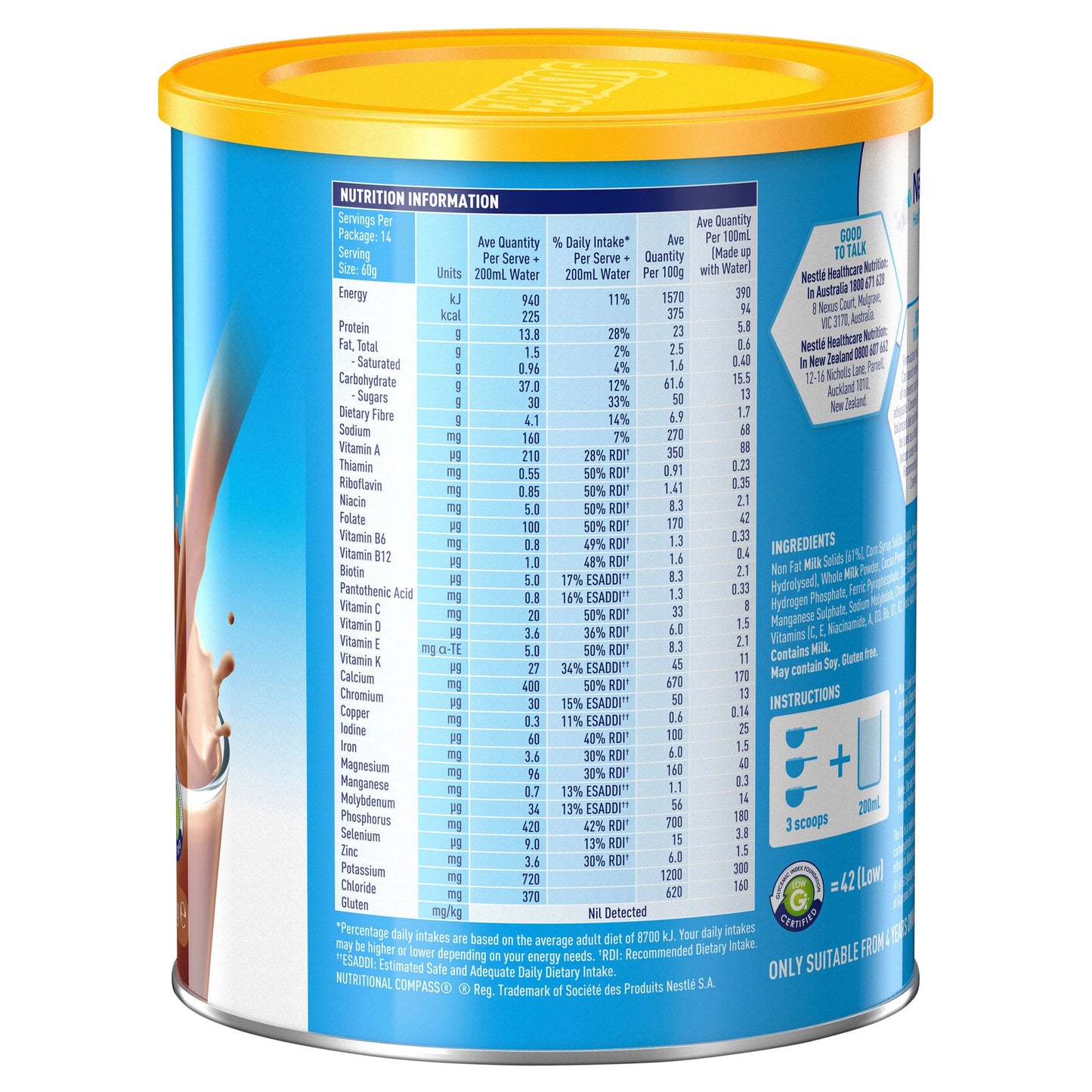 Sustagen Hospital Formula Plus Fibre Chocolate 840g - Cutprice Online