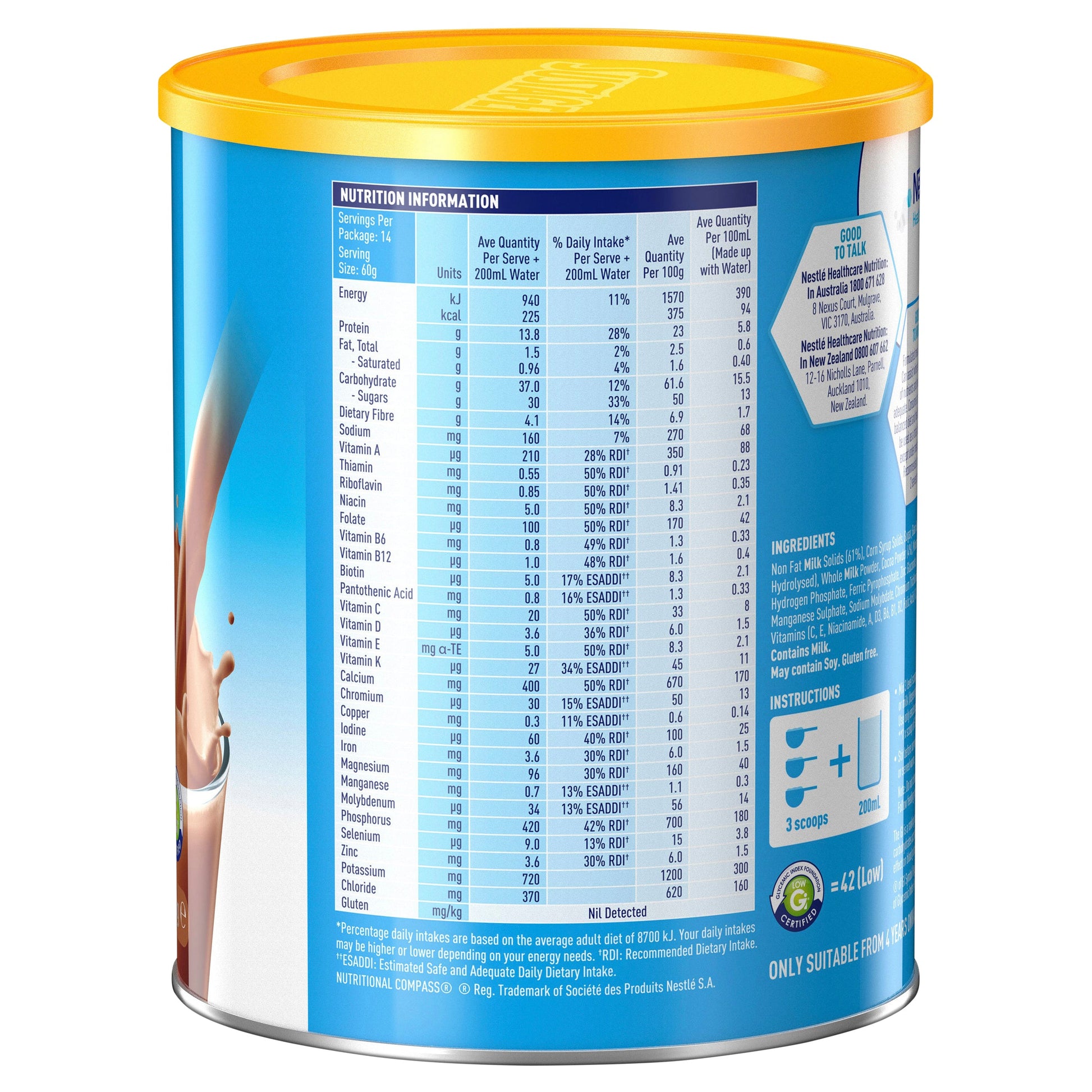 Sustagen Hospital Formula Plus Fibre Chocolate 840g - Cutprice Online