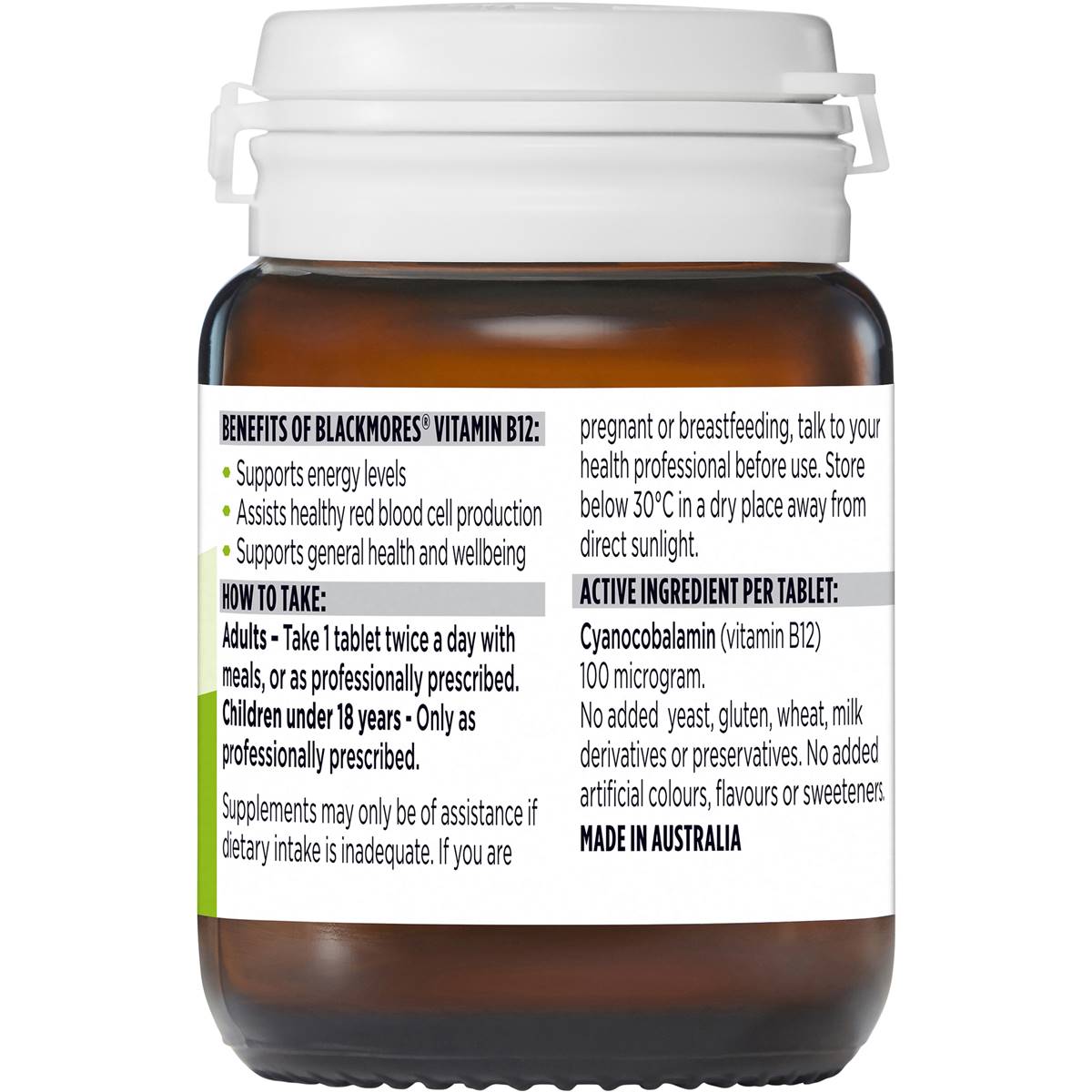 Blackmores Vitamin B12 100mcg 75 Tablets - Cutprice Online