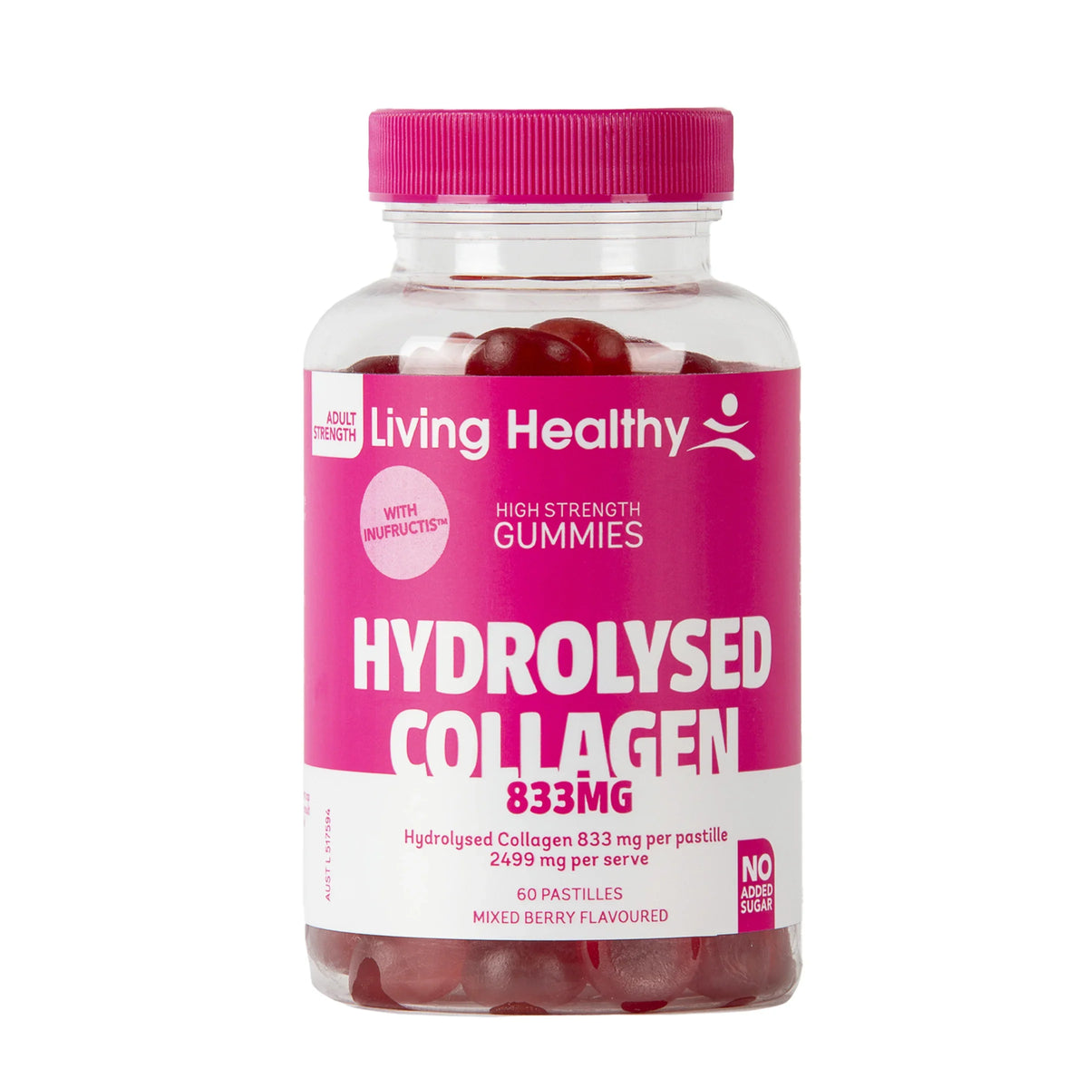Living Healthy Gummies Collagen 833mg 60 Pastilles