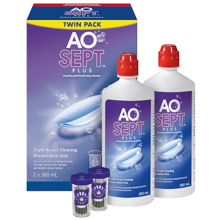 Aosept Plus 360ml Twin Pack +1 Lens Case