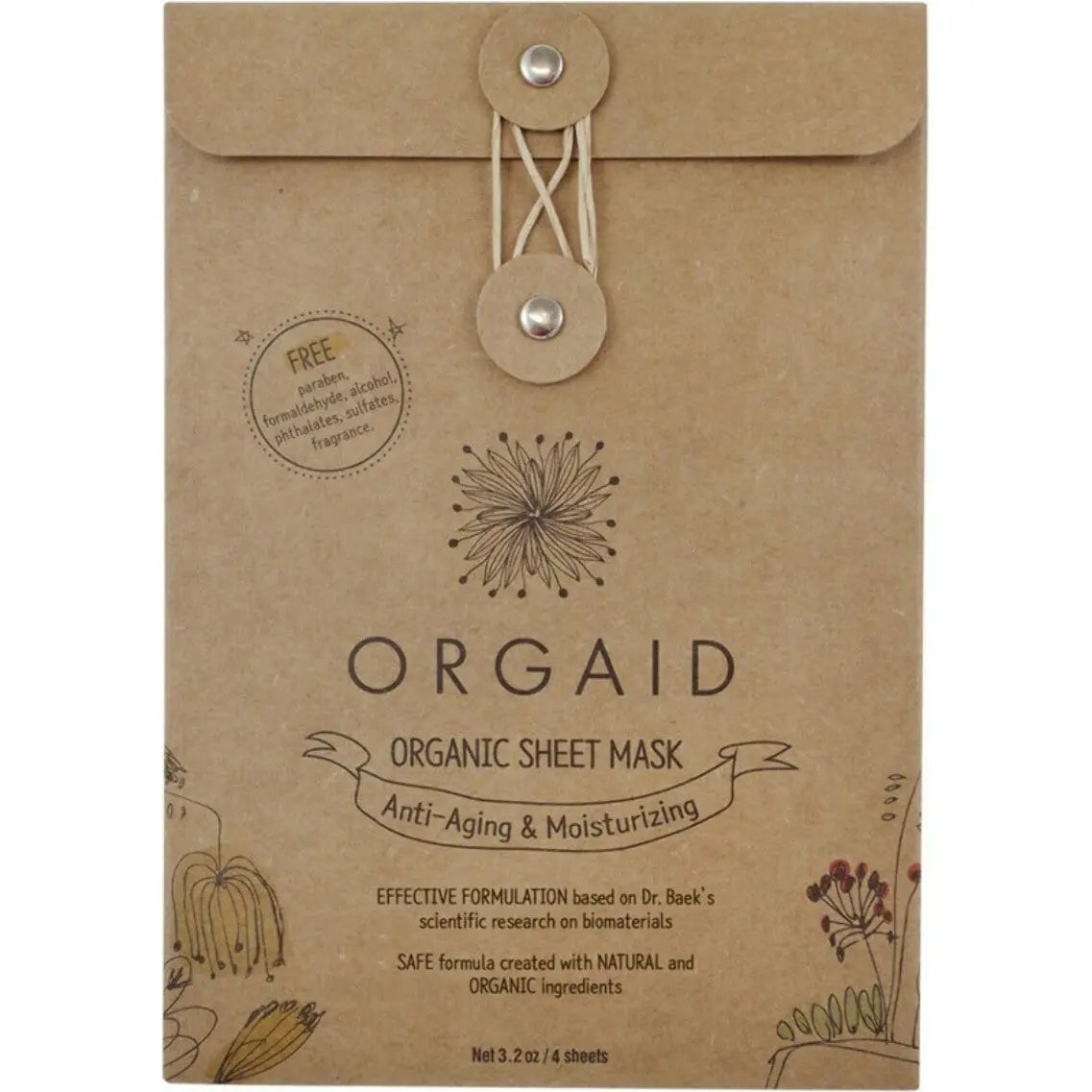 ORGAID Organic Sheet Mask Anti-Aging & Moisturizing 4x24ml ORGAID