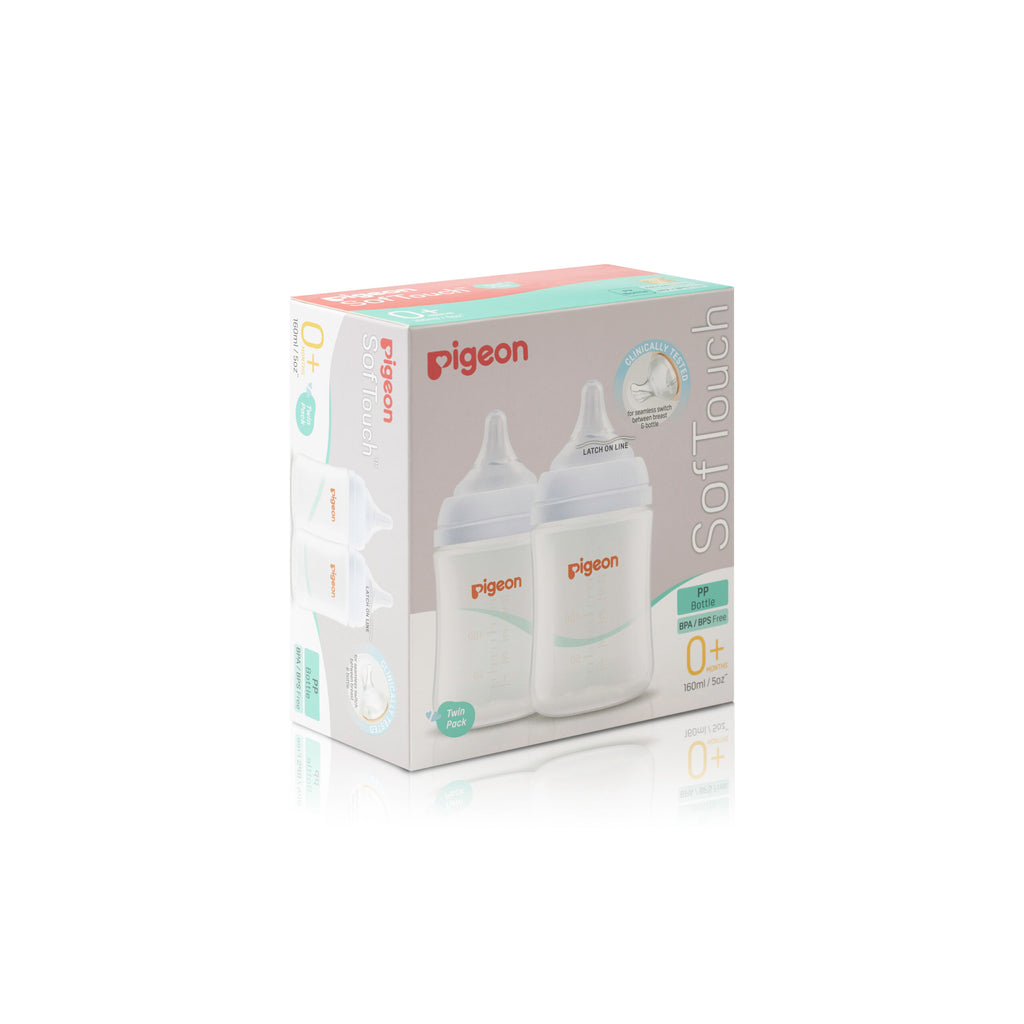Pigeon Softouch PP Bottle 0M+ 160ml Twin Pk - Cutprice Online