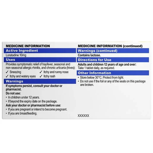 Allereze Allergy Relief 10mg 30 Tablets