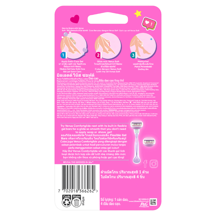Gillette Simply Venus Razor with 4 Refills - Cutprice Online