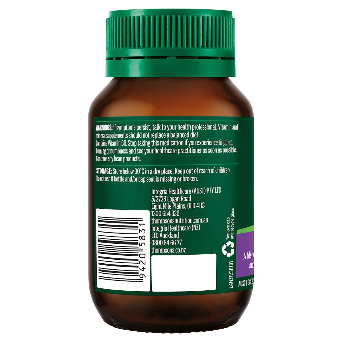 Thompson's B Complex Plus Herbs 60 Tablets - Cutprice Online