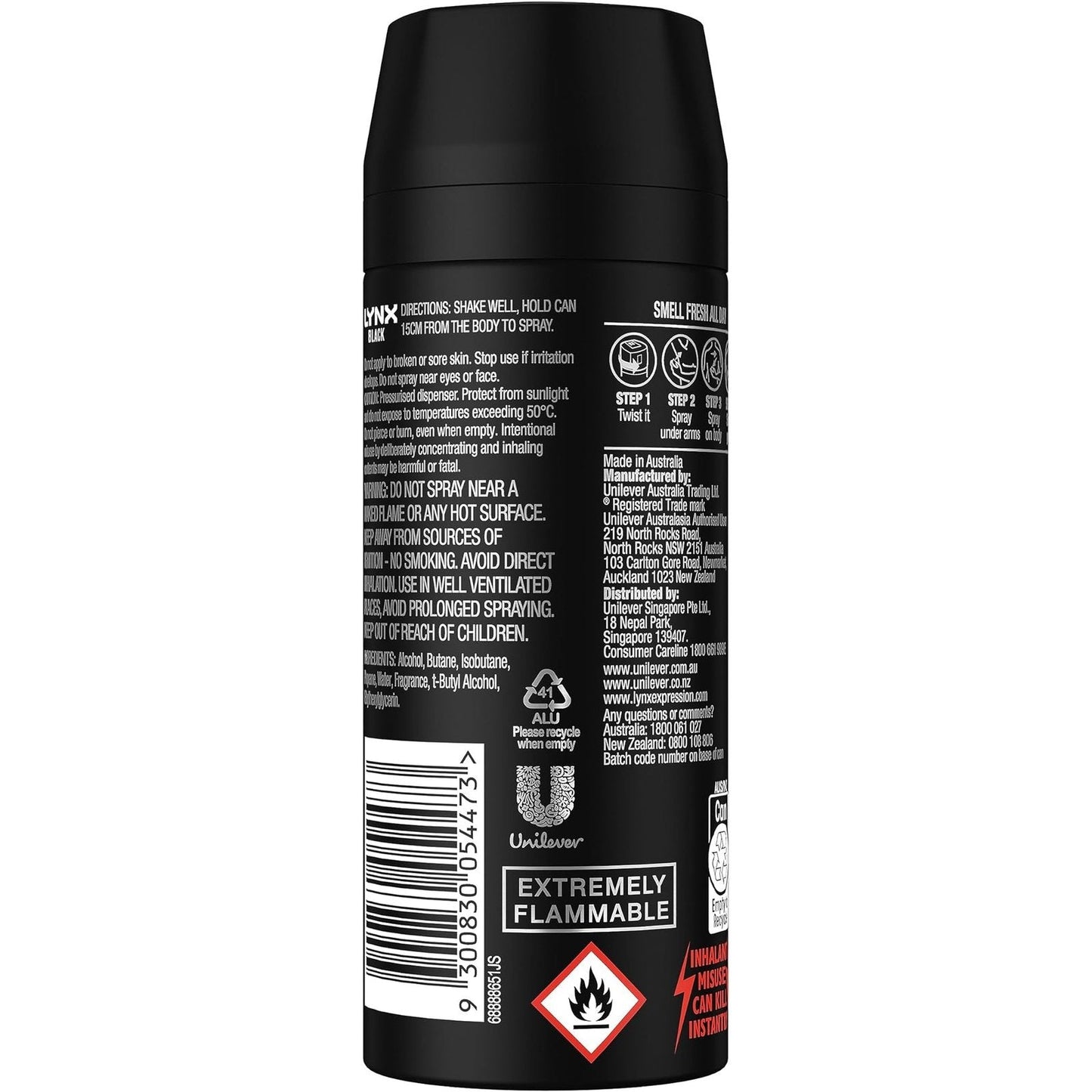 Lynx Men Body Spray Black 165ml - Cutprice Online
