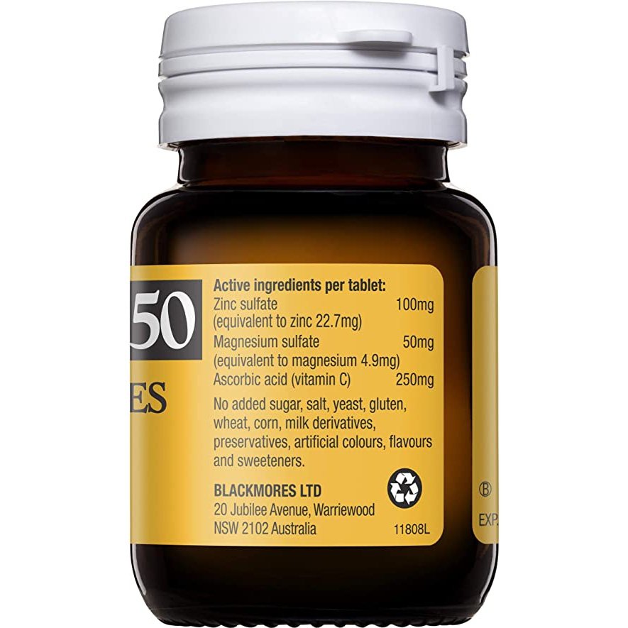 Blackmores Zinvit C 250mg 50 Tablets - Cutprice Online