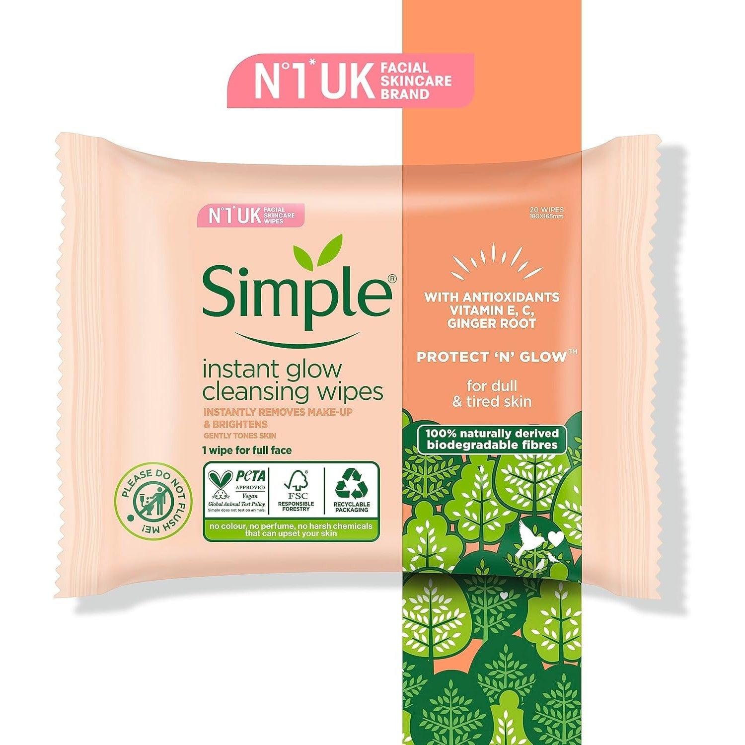 Simple Face Wipes Instant Glow 20s