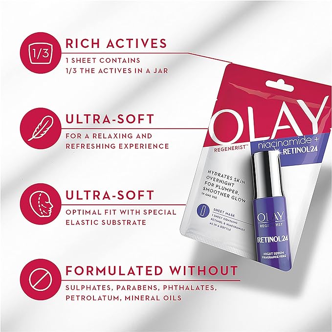 Olay Regenerist Niacinamide + Retinol24 Sheet Mask - Cutprice Online